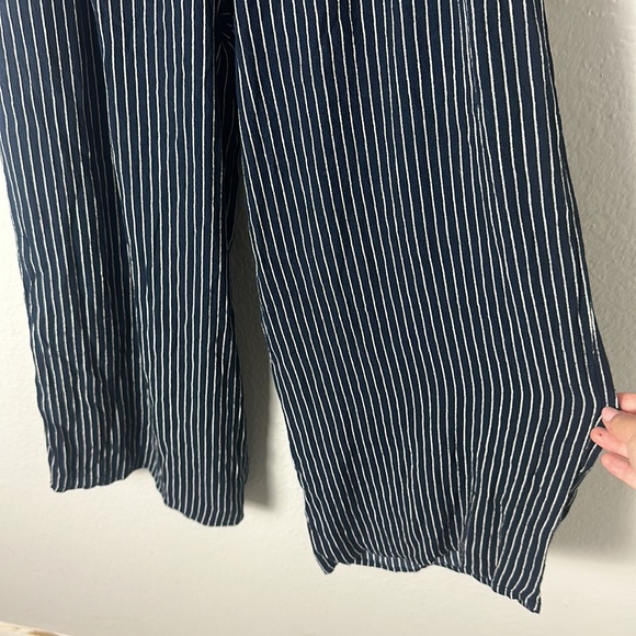 Abercrombie & Fitch Navy and White Strapless Pinstripe Jumpsuit - Picture 8 of 10